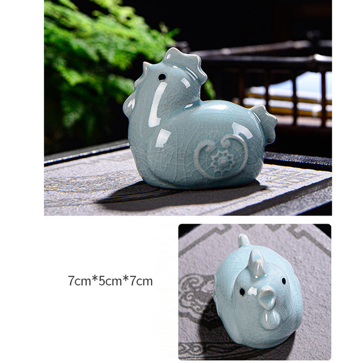 Buddha Stones zodiaco chino riqueza cerámica té mascota hogar estatuilla decoración - image 23
