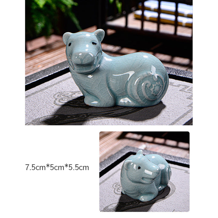 Buddha Stones zodiaco chino riqueza cerámica té mascota hogar estatuilla decoración - image 9