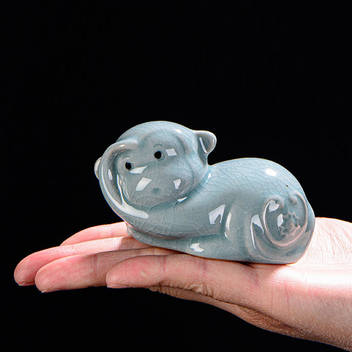 Buddha Stones zodiaco chino riqueza cerámica té mascota hogar estatuilla decoración - image 19