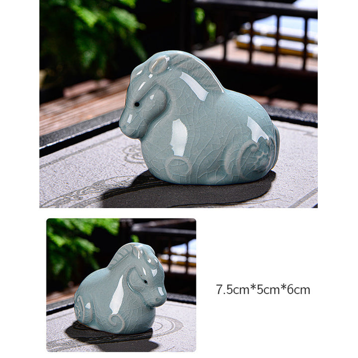Buddha Stones zodiaco chino riqueza cerámica té mascota hogar estatuilla decoración - image 15