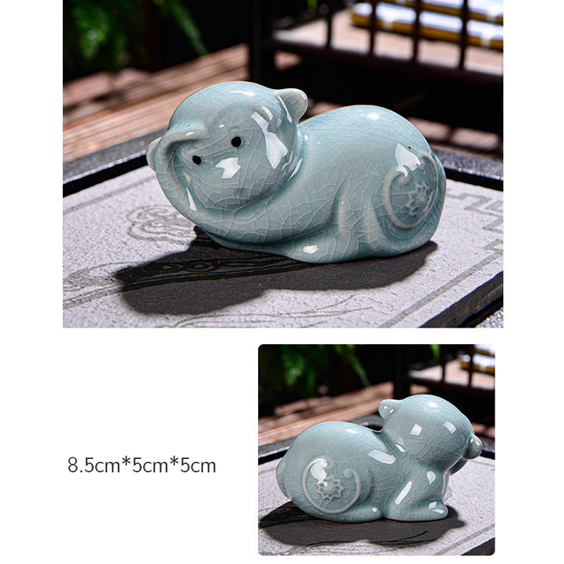 Buddha Stones zodiaco chino riqueza cerámica té mascota hogar estatuilla decoración - image 21