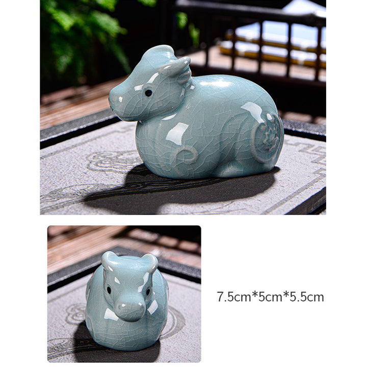 Buddha Stones zodiaco chino riqueza cerámica té mascota hogar estatuilla decoración - image 7