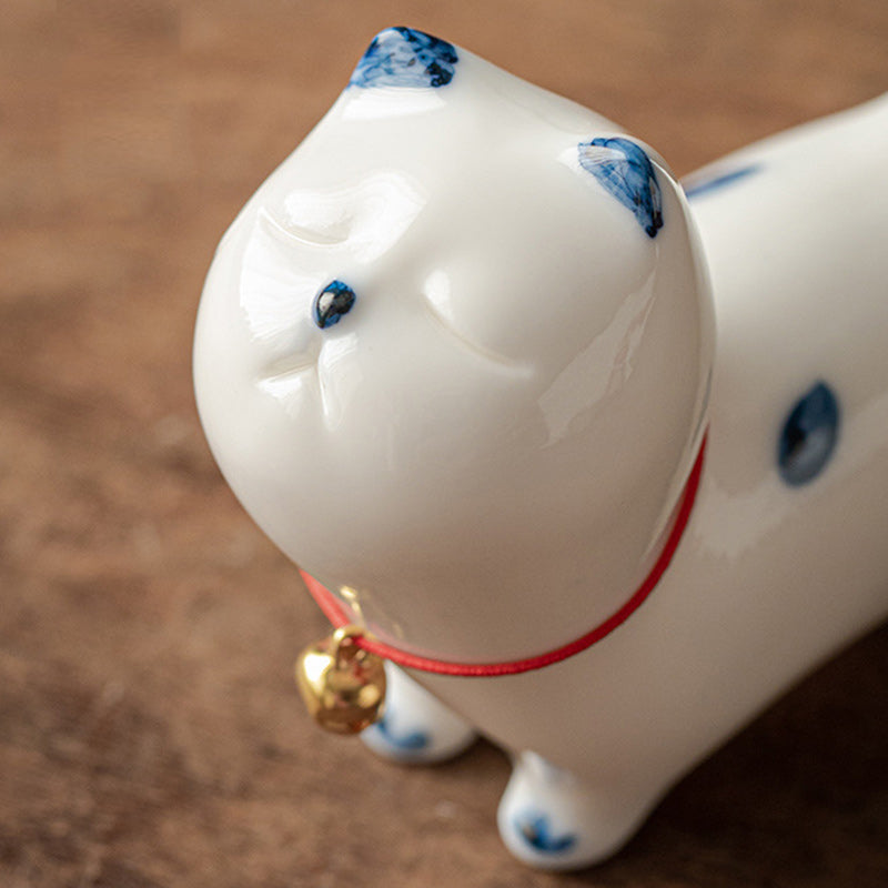Mini gato blanco de la suerte, Buddha Stones , gatito, té, mascota, cerámica, decoración de escritorio para el hogar - image 9