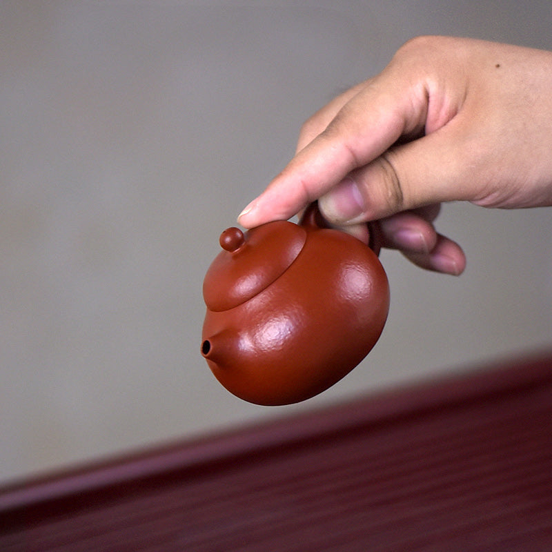 Tetera de kungfú de arcilla púrpura marrón Wen Dan hecha a mano con Buddha Stones Yixing - image 3