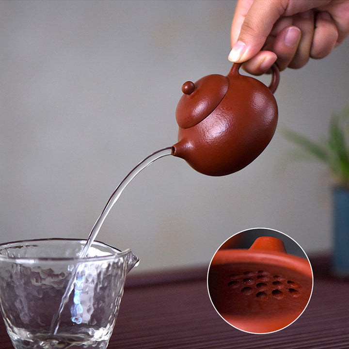 Tetera de kungfú de arcilla púrpura marrón Wen Dan hecha a mano con Buddha Stones Yixing - image 4