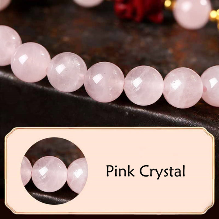 Pulsera de amor de zorro de nueve colas de cinabrio de cristal rosa natural con Buddha Stones - image 4