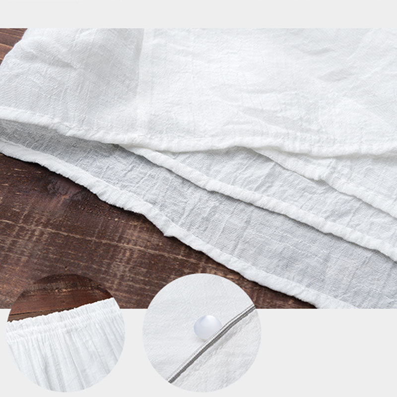 Conjunto de ropa de lino y algodón para mujer, pantalón superior blanco, diseño Simple, Buddha Stones , meditación, Yoga, Zen, Tai Chi, 2 uds. - image 8