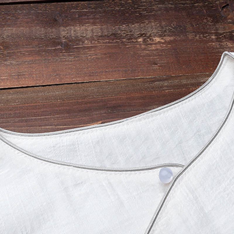 Conjunto de ropa de lino y algodón para mujer, pantalón superior blanco, diseño Simple, Buddha Stones , meditación, Yoga, Zen, Tai Chi, 2 uds. - image 10