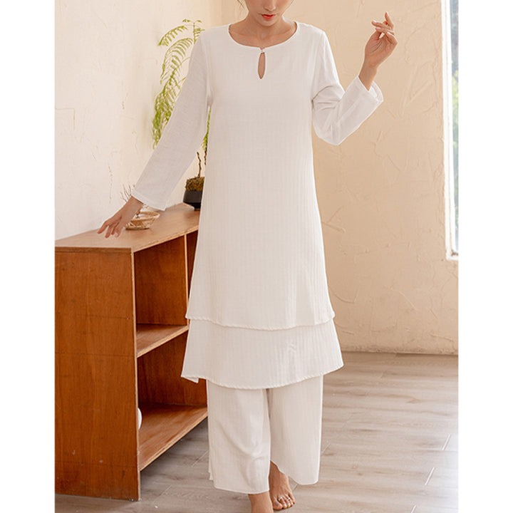 Conjunto de 2 piezas de Buddha Stones, diseño Simple, Tai Chi, meditación, Yoga, ropa, pantalones superiores, conjunto para mujer - image 2