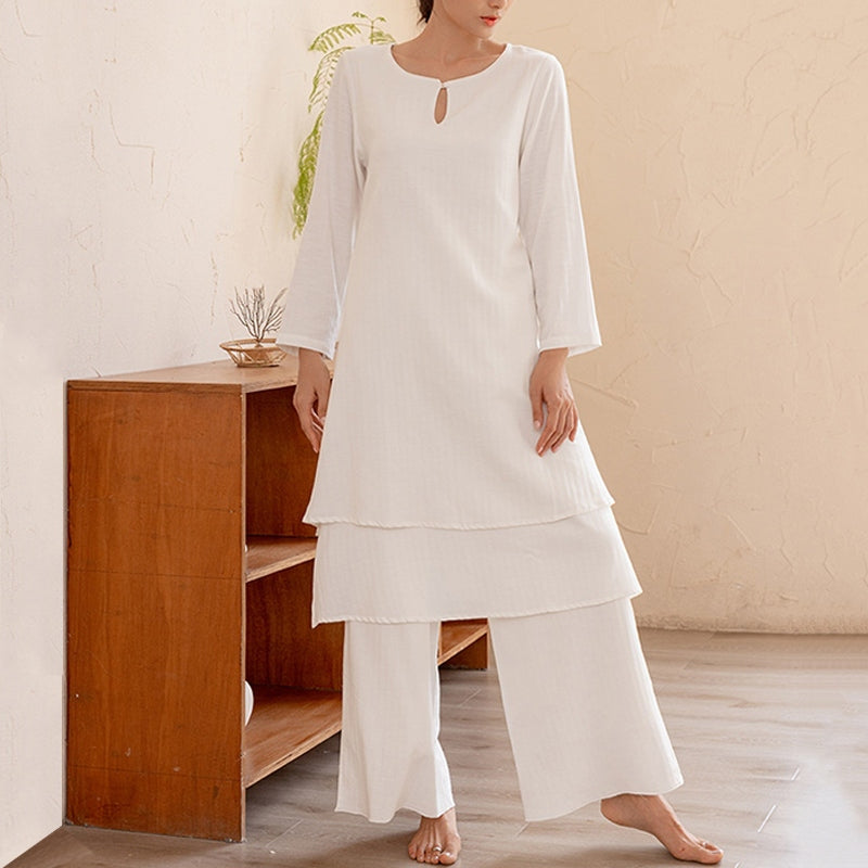 Conjunto de 2 piezas de Buddha Stones, diseño Simple, Tai Chi, meditación, Yoga, ropa, pantalones superiores, conjunto para mujer - image 1