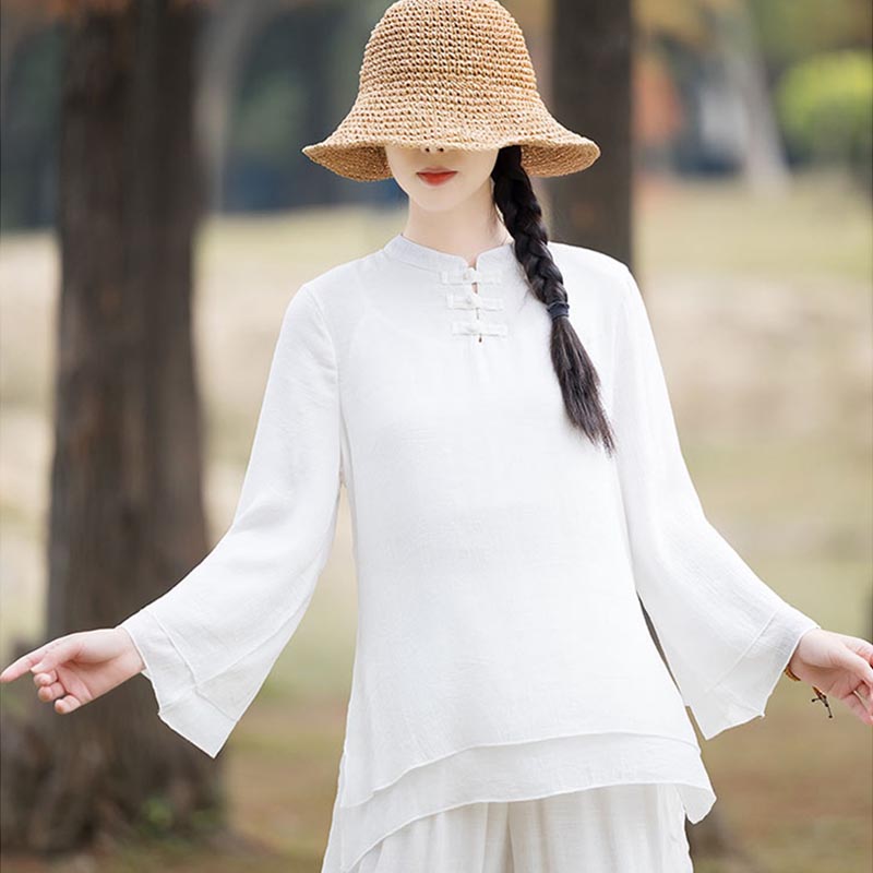 Conjunto de 2 piezas de ropa de lino y algodón con Buddha Stones para mujer, pantalones superiores con diseño liso, meditación, Yoga, Zen, Tai Chi - image 20