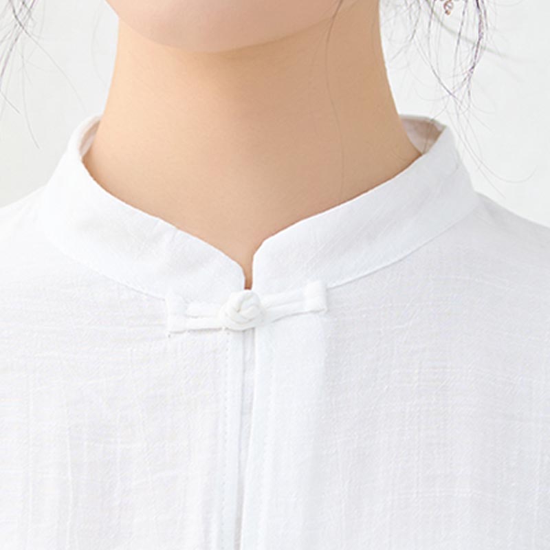 Conjunto de ropa de algodón para mujer, pantalones superiores con diseño de botones de rana china Simple, Buddha Stones , meditación, Yoga, Zen, Tai Chi, 2 uds. - image 10