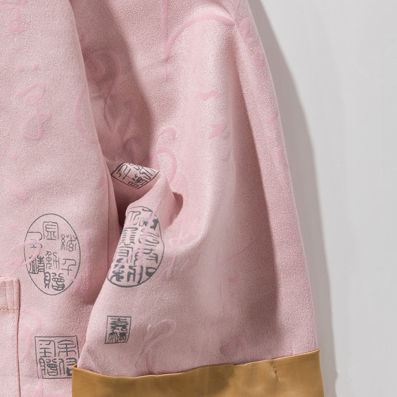 Ropa de caligrafía china con Buddha Stones, chaqueta, abrigo, traje Tang, ropa para hombre