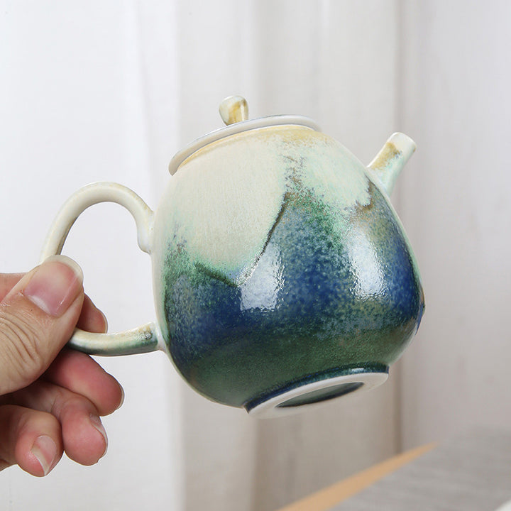 Tetera de kungfú de cerámica con Buddha Stones, té chino Gongfu verde y Beige, 230ml - image 4