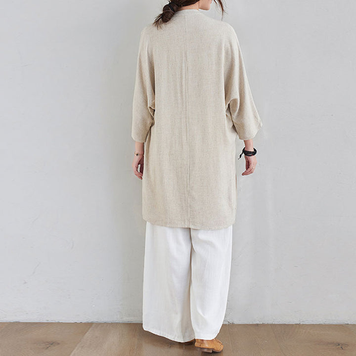 Conjunto de 2 piezas de ropa de meditación Zen Tai Chi con diseño liso de Buddha Stones, pantalones superiores de lino y algodón para mujer - image 4