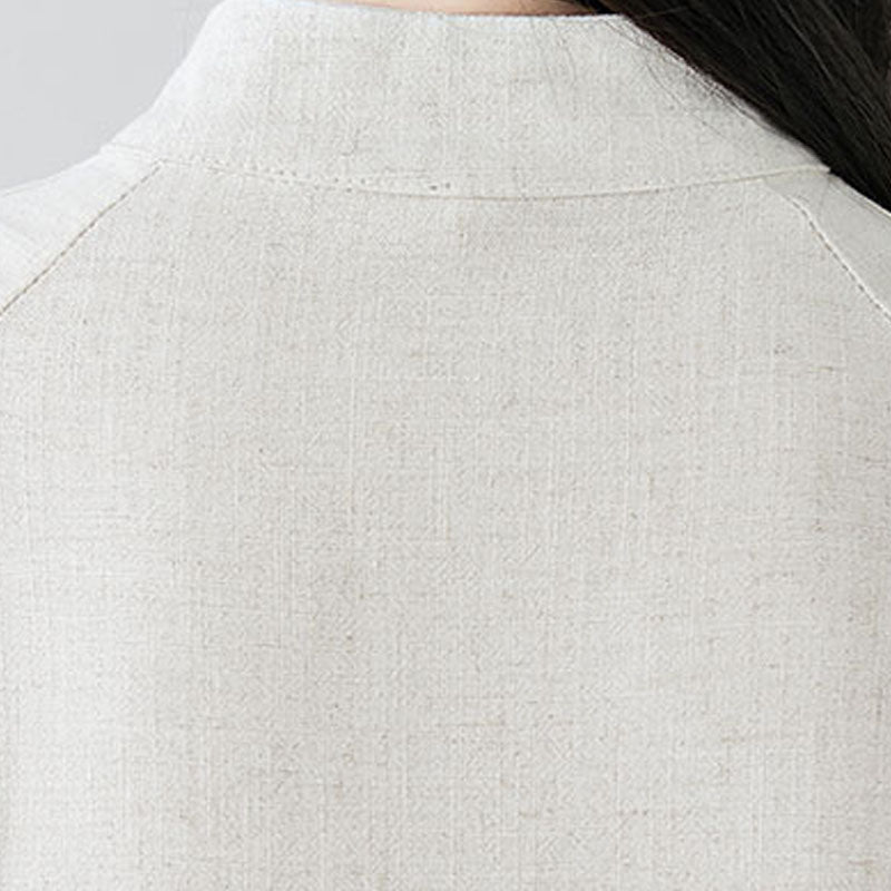 Conjunto de dos Buddha Stones de top y pantalón para mujer con diseño de botones de rana china y estilo zen tai chi, ideal para meditación. - image 8