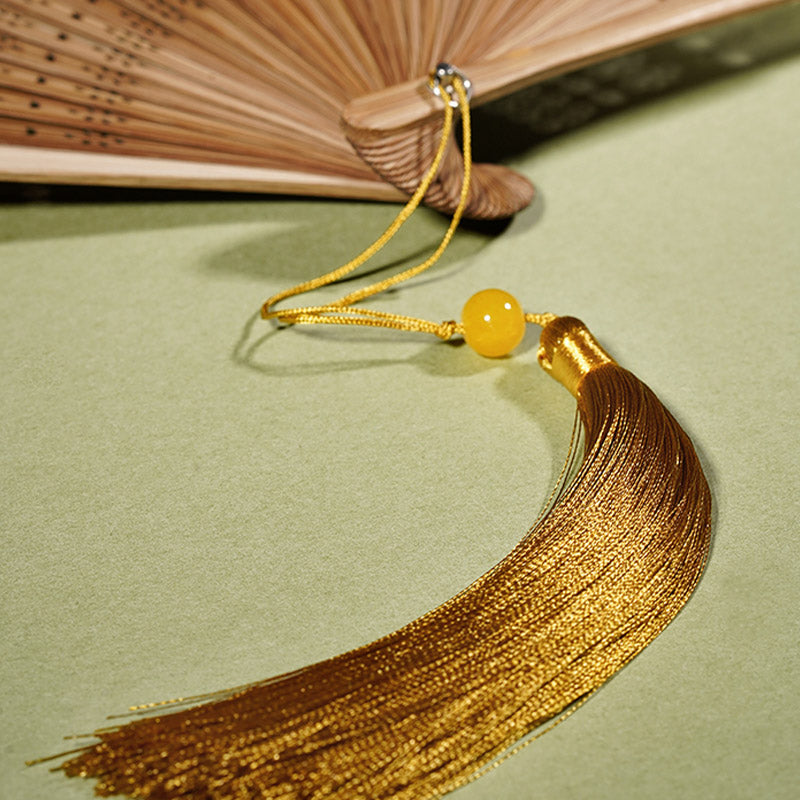 Abanico plegable de bambú de seda de mano con diseño de flores de mariposa y gato bonito de Buddha Stones 21cm