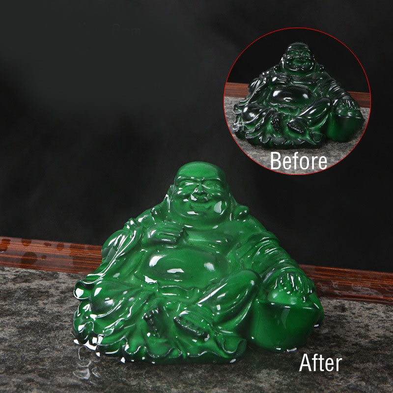 Buddha Stones que cambian de Color, Buda sonriente, resina, té, mascota, riqueza, decoración del hogar - Buda sonriente verde 8*7*4,5 cm - image 18