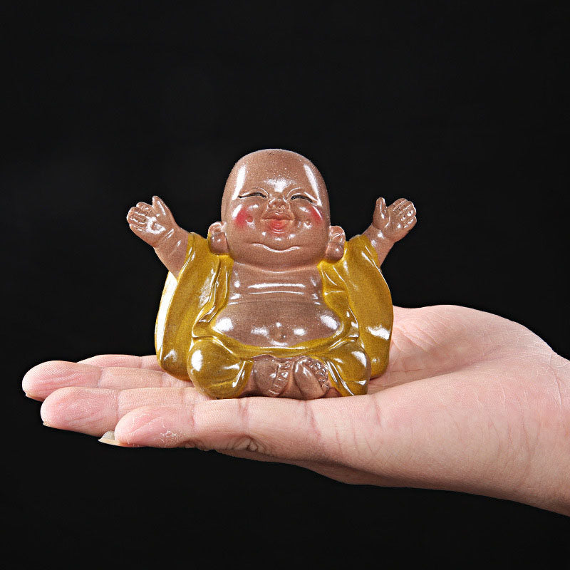 Buddha Stones que cambian de Color, Buda sonriente, resina, té, mascota, riqueza, decoración del hogar - image 2