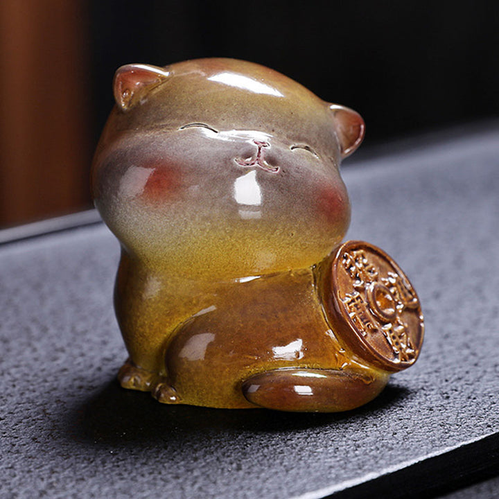Buddha Stones que cambian de Color, lindo Mini gato, resina, té, mascota, riqueza, decoración del hogar - image 8