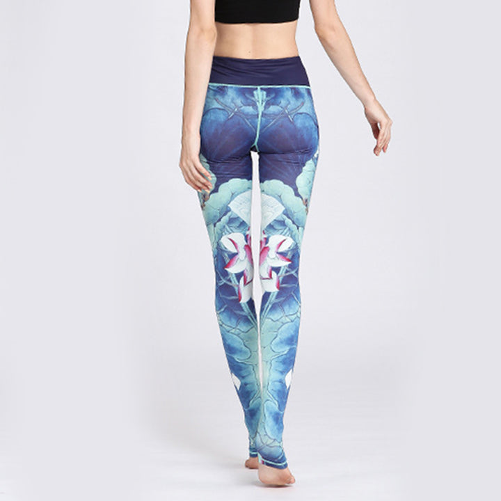 Pantalones de diseño con estampado de flores de loto y Buddha Stones, mallas deportivas para Yoga y Fitness, pantalones de Yoga para mujer - image 19