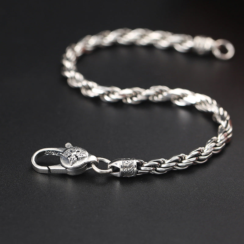 Pulsera de plata de ley 925 con Buddha Stones , Om Mani Padme Hum tibetano, doble Dorje Vajra, diseño trenzado, paz y amor - image 2