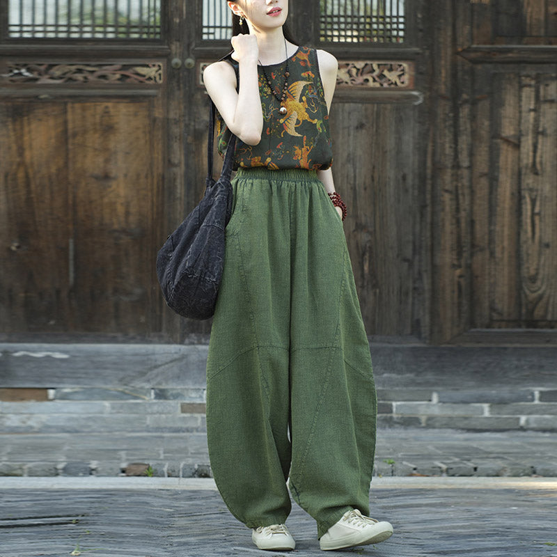 Pantalones de lino de algodón con Buddha Stones, pantalones harén, sueltos, Zen, Yoga, Tai Chi, pantalones de mujer - image 29