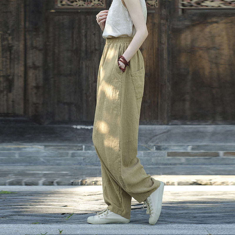 Pantalones de lino de algodón con Buddha Stones, pantalones harén, sueltos, Zen, Yoga, Tai Chi, pantalones de mujer - image 10