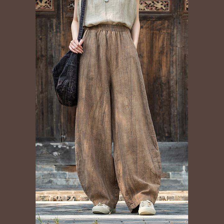 Pantalones de lino de algodón con Buddha Stones , pantalones de diseño teñido anudado, pantalones sueltos de Yoga Zen para mujer con bolsillos - image 5