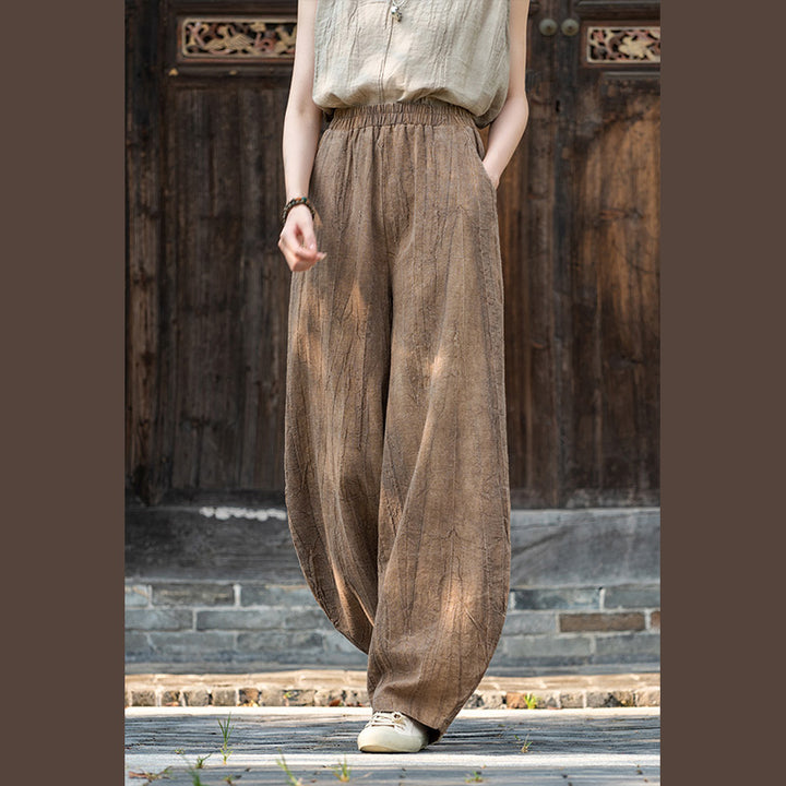 Pantalones de lino de algodón con Buddha Stones , pantalones de diseño teñido anudado, pantalones sueltos de Yoga Zen para mujer con bolsillos - image 3