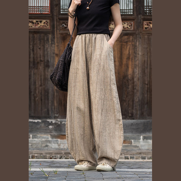 Pantalones de lino de algodón con Buddha Stones , pantalones de diseño teñido anudado, pantalones sueltos de Yoga Zen para mujer con bolsillos - image 12