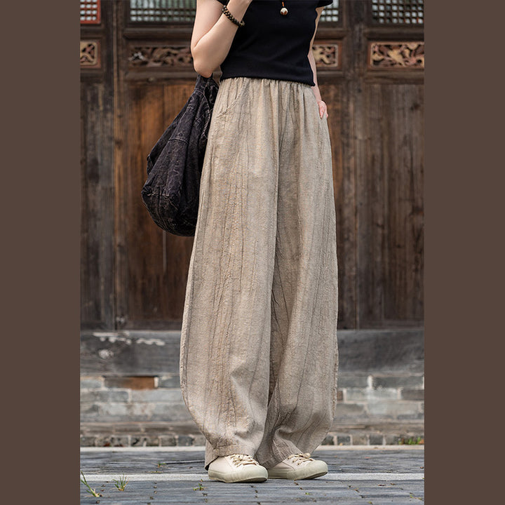 Pantalones de lino de algodón con Buddha Stones , pantalones de diseño teñido anudado, pantalones sueltos de Yoga Zen para mujer con bolsillos - image 14