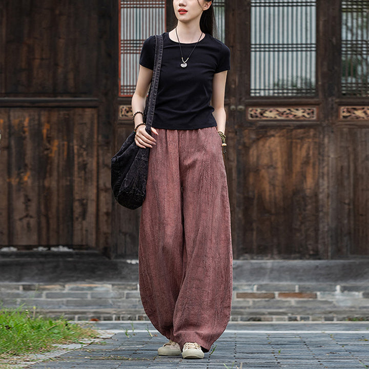 Pantalones de lino de algodón con Buddha Stones , pantalones de diseño teñido anudado, pantalones sueltos de Yoga Zen para mujer con bolsillos - image 21