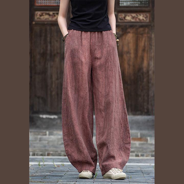Pantalones de lino de algodón con Buddha Stones , pantalones de diseño teñido anudado, pantalones sueltos de Yoga Zen para mujer con bolsillos - image 18