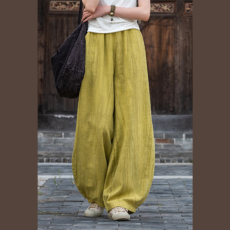 Pantalones de lino de algodón con Buddha Stones , pantalones de diseño teñido anudado, pantalones sueltos de Yoga Zen para mujer con bolsillos - image 28