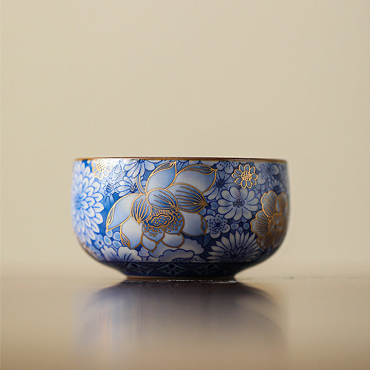 Buddha Stones, loto, crisantemo, flor de ciruelo, taza de té, taza de té de Kung Fu, tetera