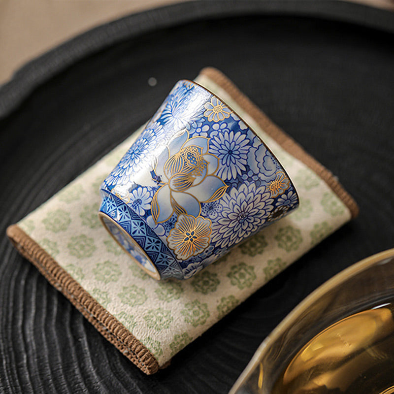 Buddha Stones, loto, crisantemo, flor de ciruelo, taza de té, taza de té de Kung Fu, tetera