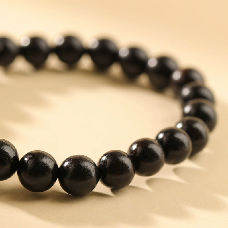Pulsera de la paz con patrón de cabeza de gato de madera de ébano con Buddha Stones - image 4