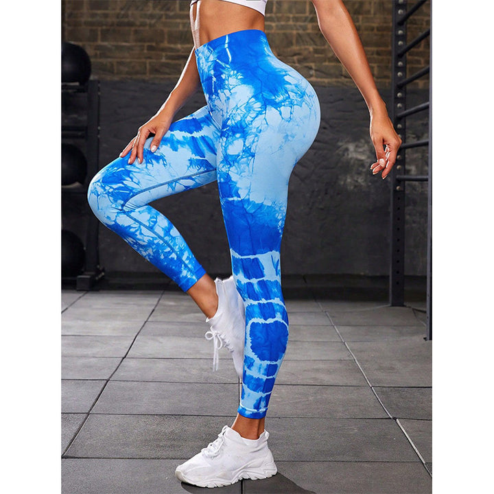 Pantalones con estampado de teñido anudado de Buddha Stones, mallas deportivas de cintura alta para Yoga, pantalones de Yoga para mujer