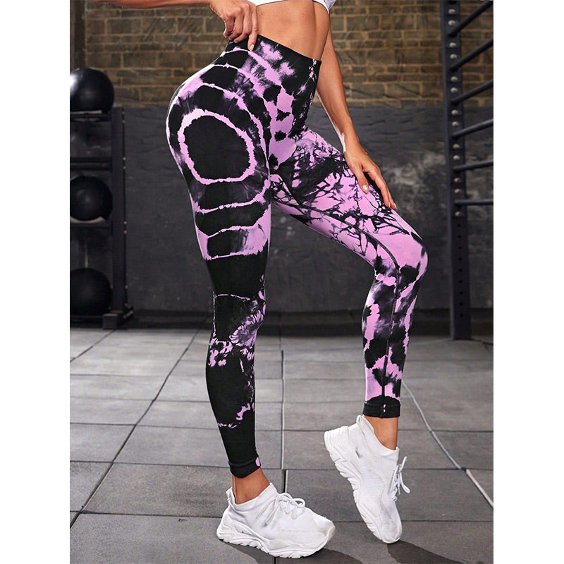 Pantalones con estampado de teñido anudado de Buddha Stones, mallas deportivas de cintura alta para Yoga, pantalones de Yoga para mujer - image 21