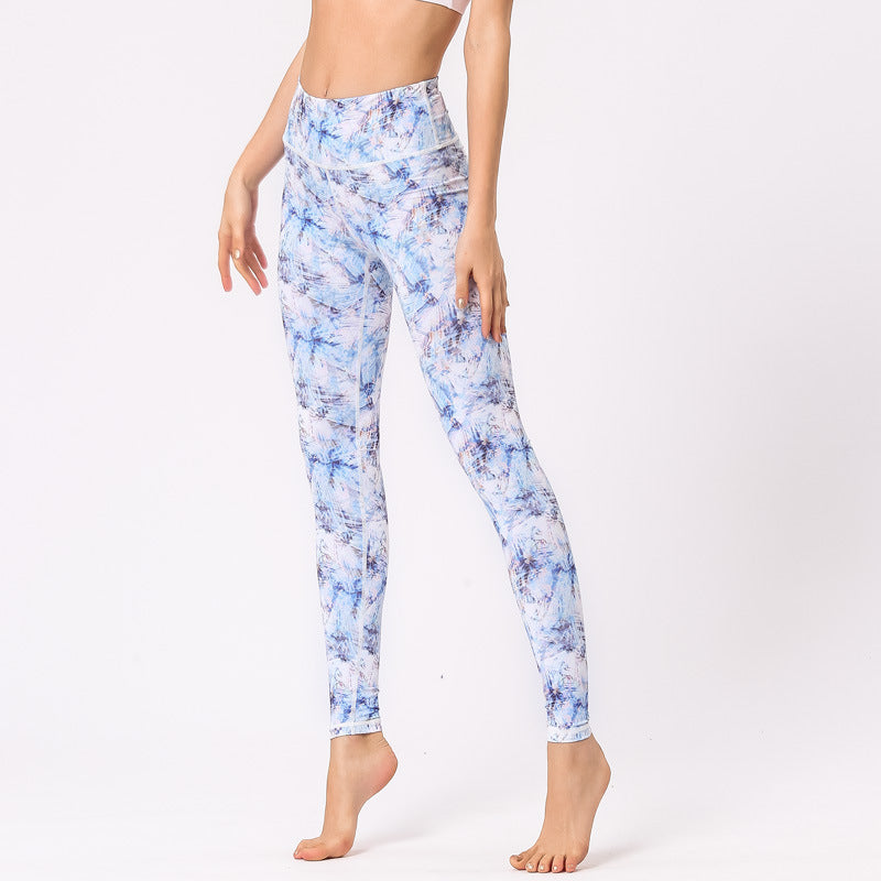Pantalones de flores con estampado multicolor de Buddha Stones, mallas deportivas para ejercicio, Fitness, cintura alta, pantalones de Yoga para mujer - Azul - US8-10, UK/AU12-14, EU40-42 (XL) - image 18