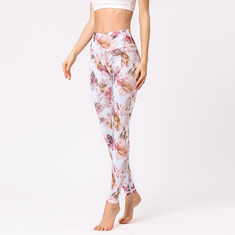 Pantalones de flores con estampado multicolor de Buddha Stones, mallas deportivas para ejercicio, Fitness, cintura alta, pantalones de Yoga para mujer - image 12
