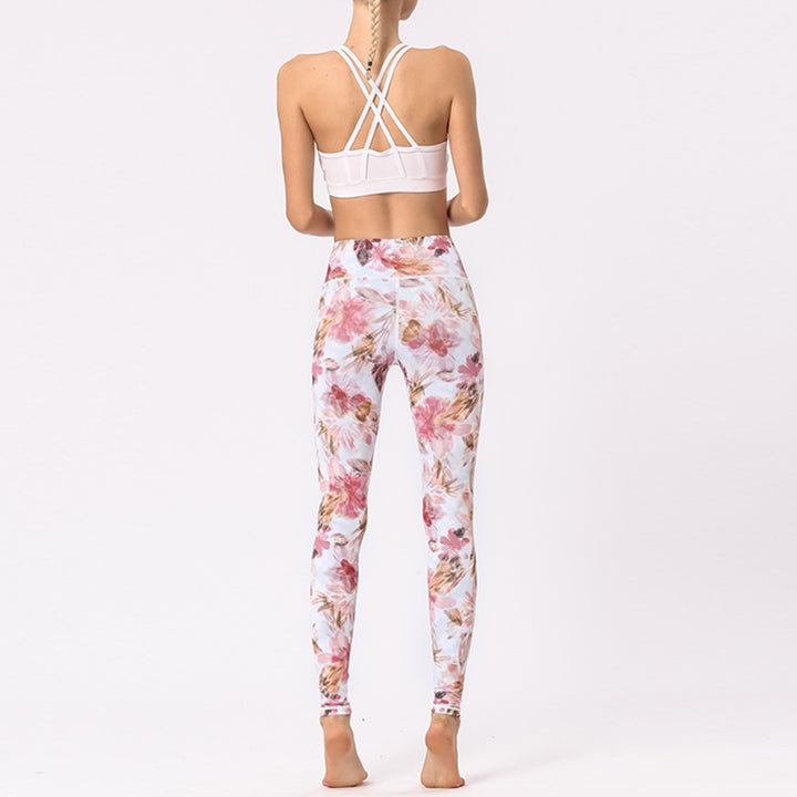 Pantalones de flores con estampado multicolor de Buddha Stones, mallas deportivas para ejercicio, Fitness, cintura alta, pantalones de Yoga para mujer - image 13