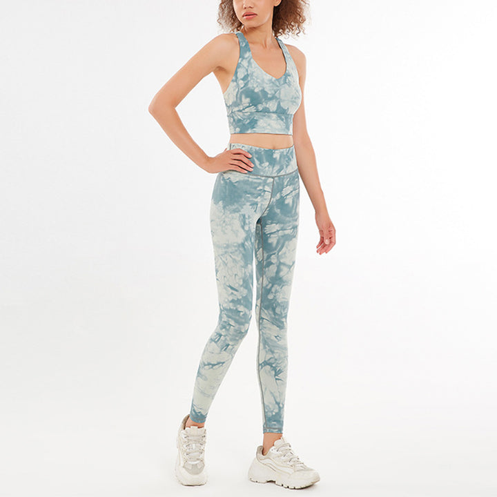 Buddha Stones 2 piezas flores florales estampado crop tank top pantalones deportes gimnasio trajes fitness yoga mujeres yoga conjuntos