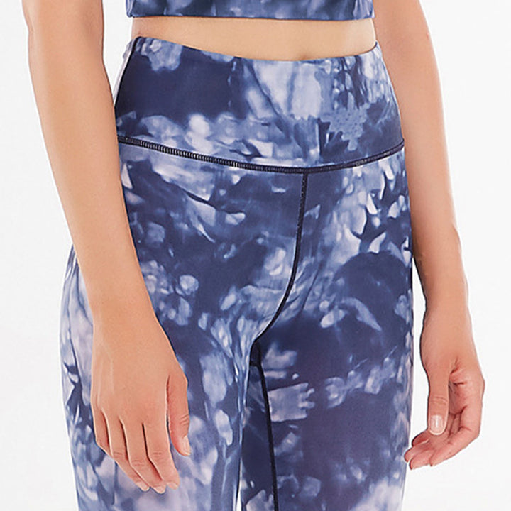 Buddha Stones 2 piezas flores florales estampado crop tank top pantalones deportes gimnasio trajes fitness yoga mujeres yoga conjuntos