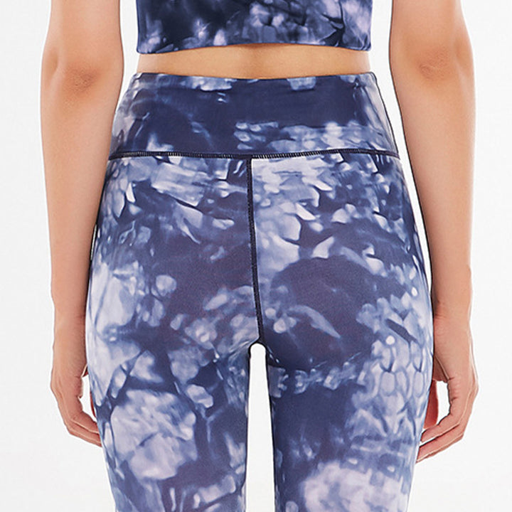 Buddha Stones 2 piezas flores florales estampado crop tank top pantalones deportes gimnasio trajes fitness yoga mujeres yoga conjuntos