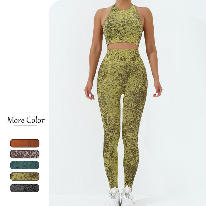 Buddha Stones 2 piezas sin costuras fitness crop tank top pantalones deportes gimnasio trajes mujeres yoga conjuntos - image 4