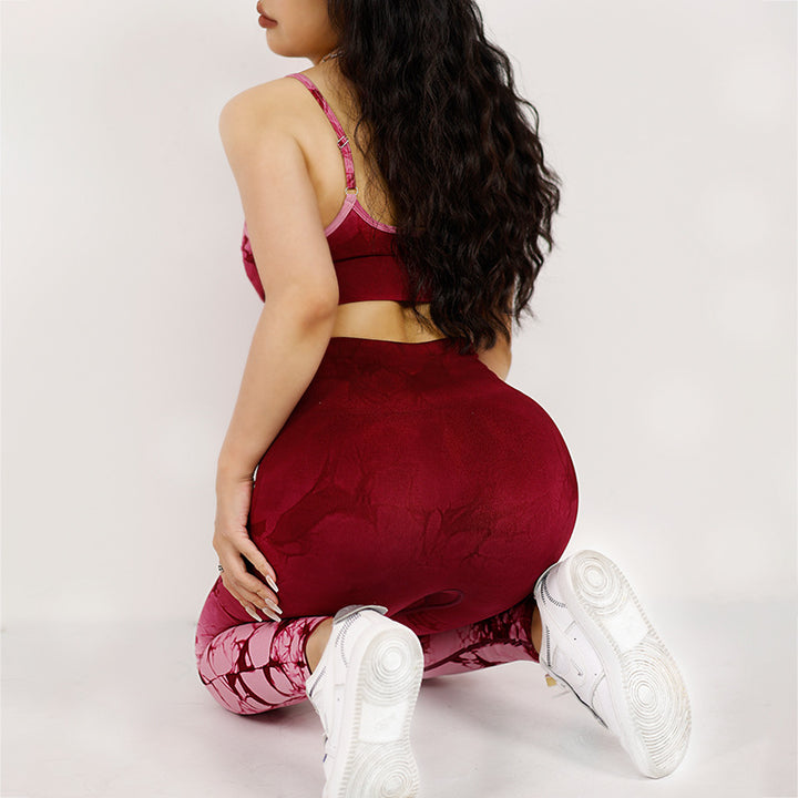 Buddha Stones 2 piezas simple Tie Dye Print Crop Tank Top cintura alta pantalones deportes gimnasio trajes mujeres yoga conjuntos - image 3