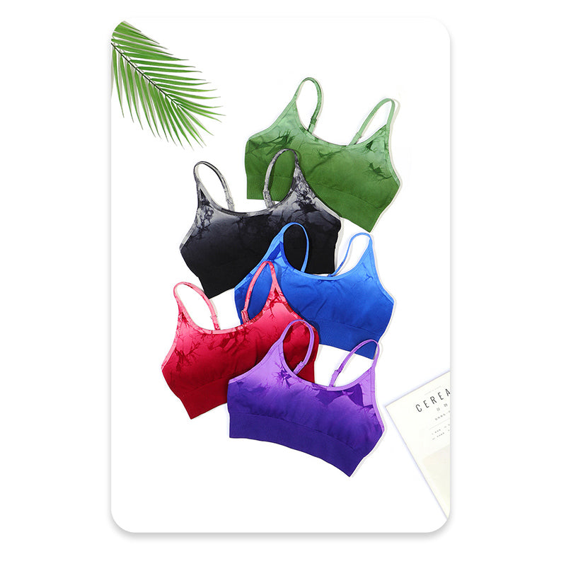 Buddha Stones 2 piezas simple Tie Dye Print Crop Tank Top cintura alta pantalones deportes gimnasio trajes mujeres yoga conjuntos