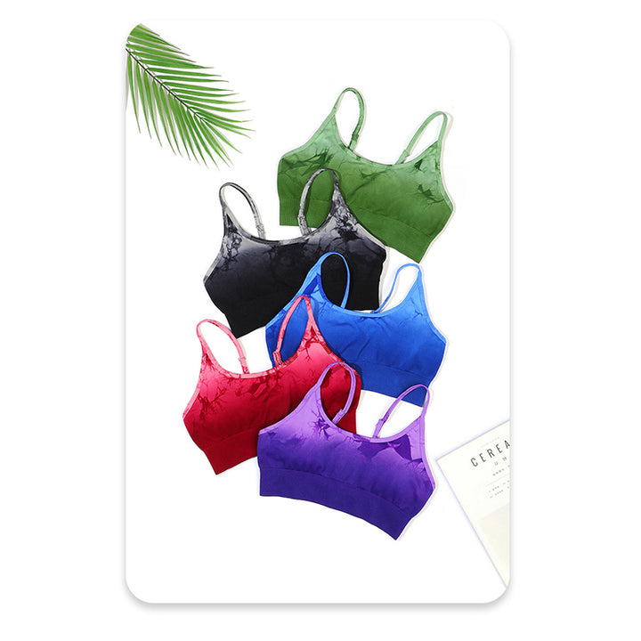 Buddha Stones 2 piezas simple Tie Dye Print Crop Tank Top cintura alta pantalones deportes gimnasio trajes mujeres yoga conjuntos